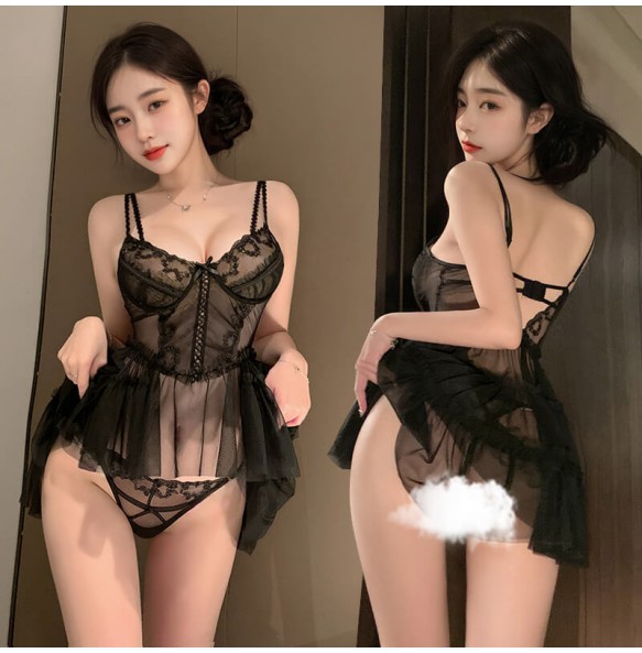 FEE ET MOI - First Love Memory Princess Underwire Bra Dress (Black)